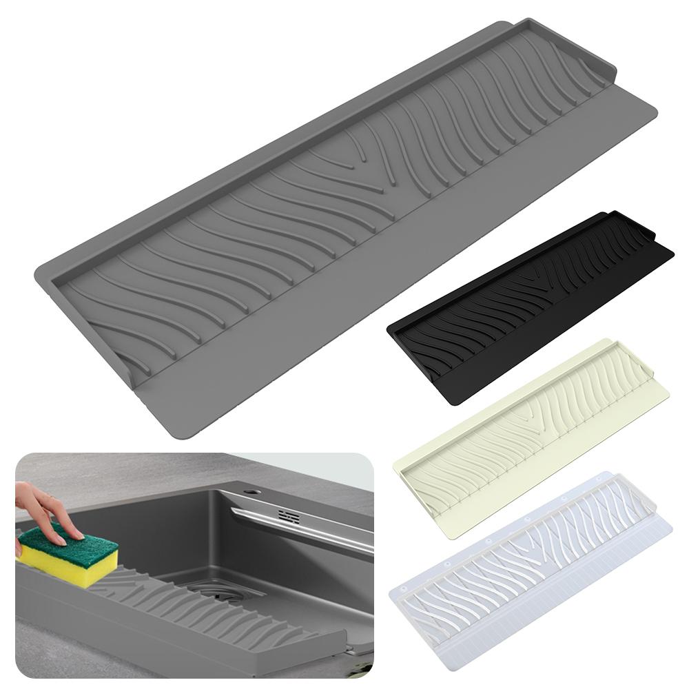 

Sucker Faucet Splash Pad Silicone Sink Edge Protector Multipurpose Sink Splash Guard Bathroom прозорий