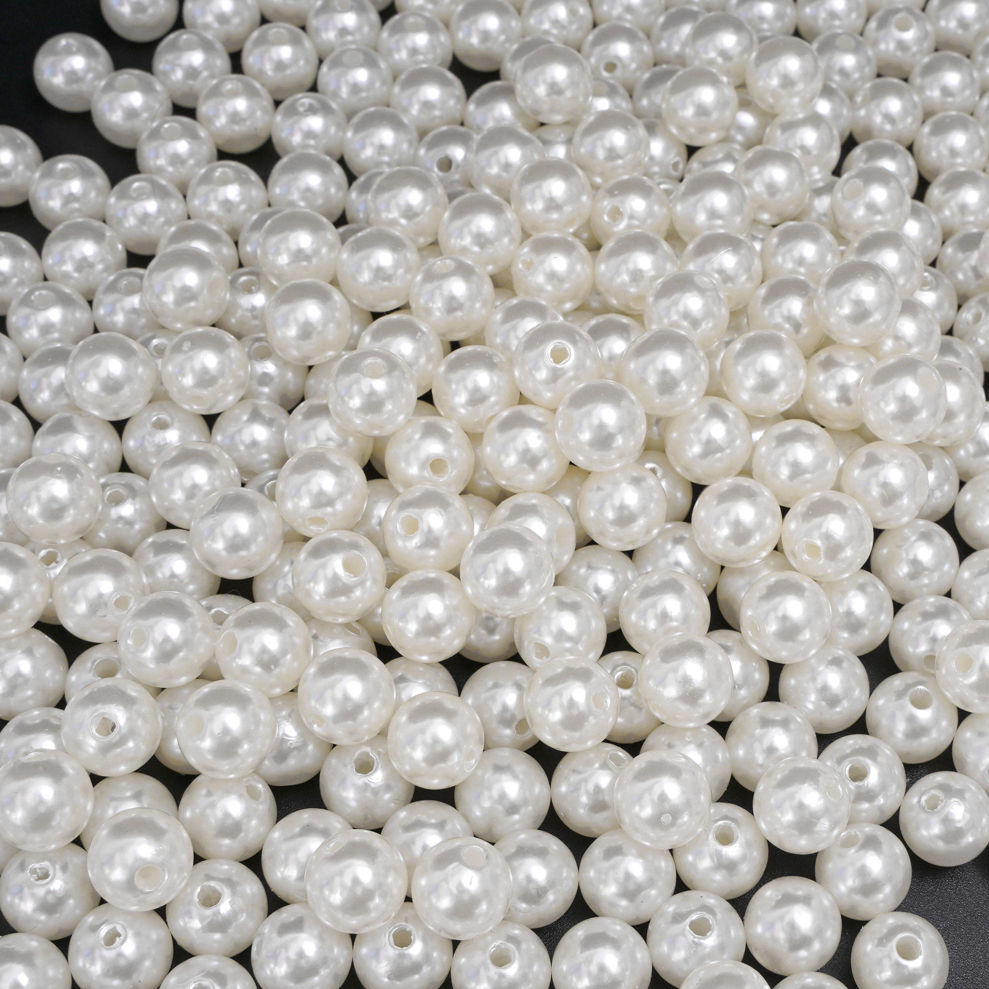 

Високоглянцевий АБС Перламутровий Водяний Млин Круглий Прямий Отвір Розсипані Намистини DIY Браслет Намисто Виготовлення Ювелірних Виробів Шиття Рукоділля Декорація 12mm 50pcs білий