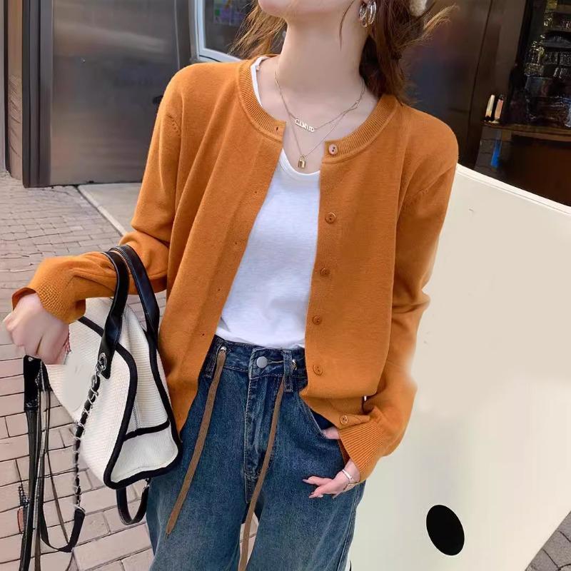 Fashion Long Sleeve Knitted Cardigan Womem Sweater Spring Autumn Casual Simple Jackets Elegant Loose Solid Color Women's Clothing