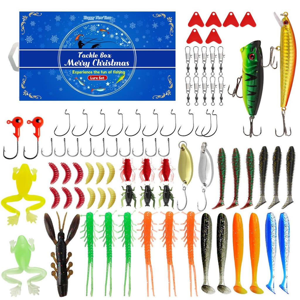 Creative Christmas Fishing Lure Set: Freshwater Trout, Bass & Salmon Hard Baits with Hooks