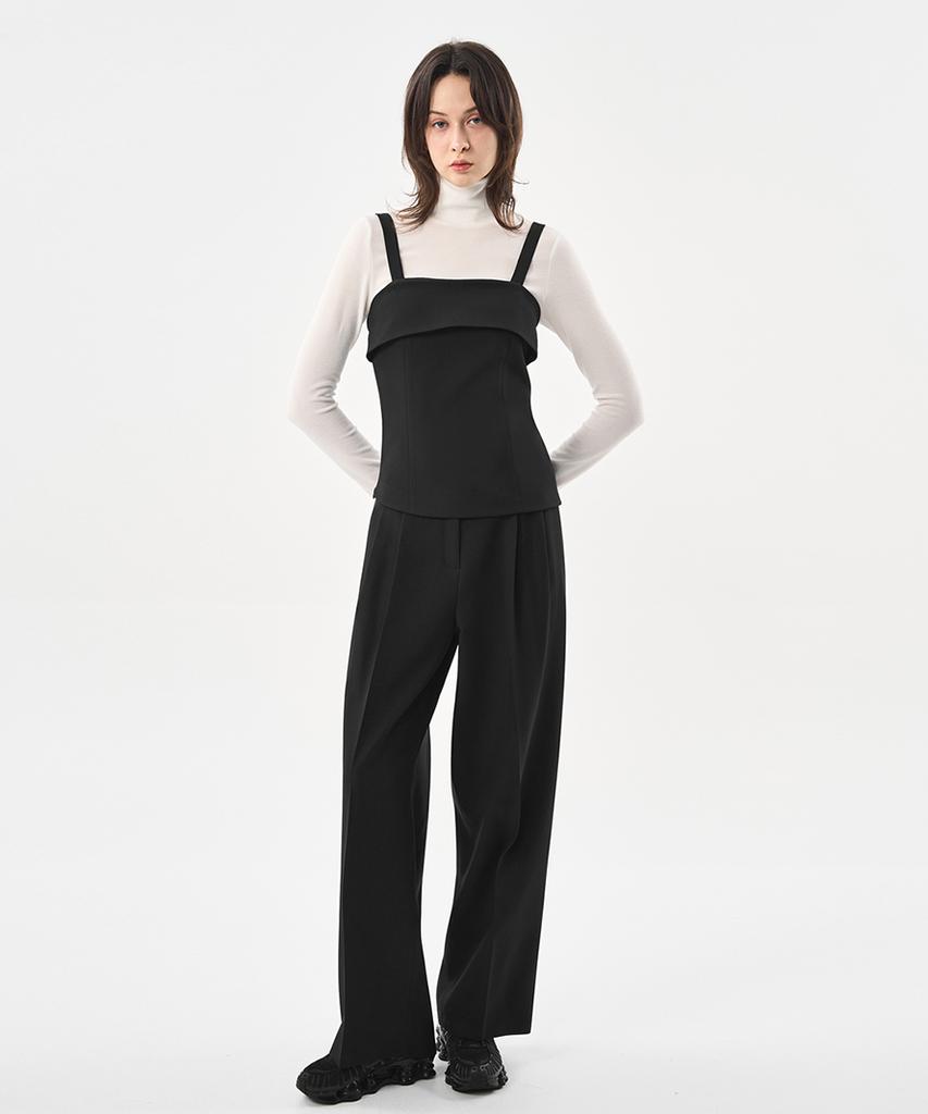 Laneonkyulleoseu Classic Semi-Wide Pants_Black