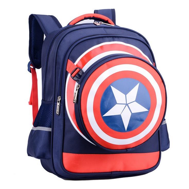 Captain Childrens America Backpack Shoulder Padding Multiple Compartment Storage