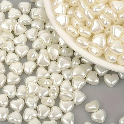 200 Stück Acrylherzperlen für Schmuckherstellung, DIY Weißes Liebesherzförmiges Perlen-Set für Armbänder, Halsketten, Bekleidung, Basteldekorationen