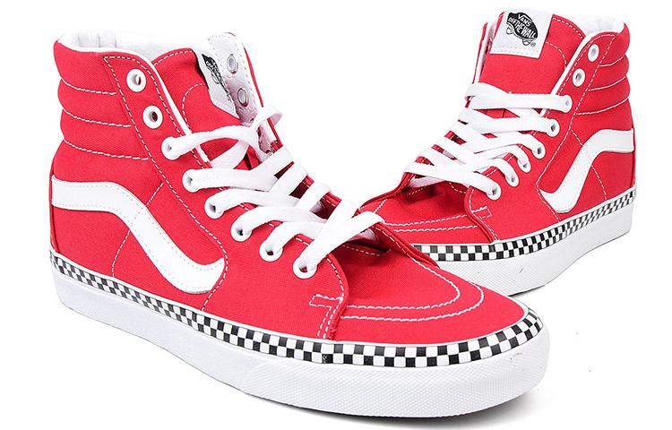 Vans SK8 Hi Check Foxing - Racing Red VN0A38GEVS5