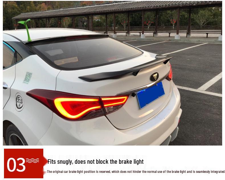 Hyundai Elantra 2012-2018 Rear Wing Sports Spoiler (No-Drill Installation)