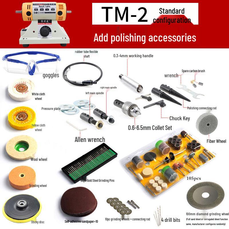 Compact Electric Bench Grinder for Woodworking, Jade Cutting, Engraving, Polishing, and Grinding Wheel Tasks.