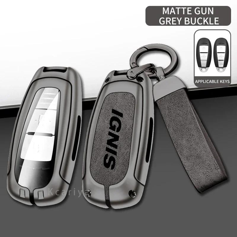 Car TPU Zinc Alloy Key Case Bag For Suzuki IGNIS Eitrga Swift Car KeyChain Car Metal Key Shell Interior Decoration Accessories