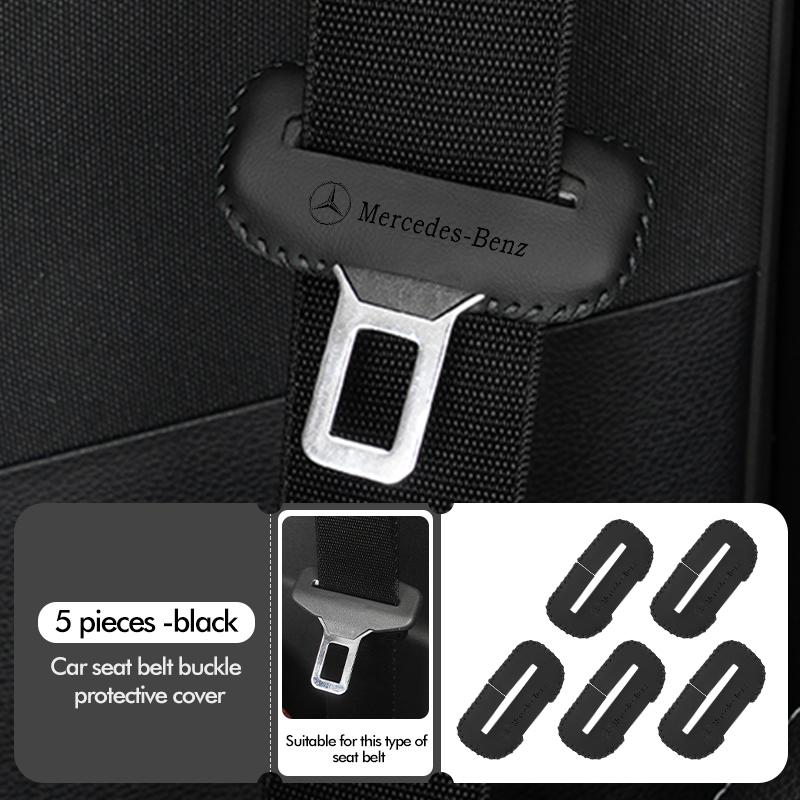 CGRE6 1/2pcs Car Leather Safety Belt Buckle Plug Protective Covers Interior Accessories For Benz CITAN VITO SPRINTER CLS SLK Sport ML