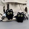 Beliebter schwarzer Katzen-Plüschanhänger mit großen Augen, Flügeln im Punk-Stil und Quietsche-Anhänger für Taschen