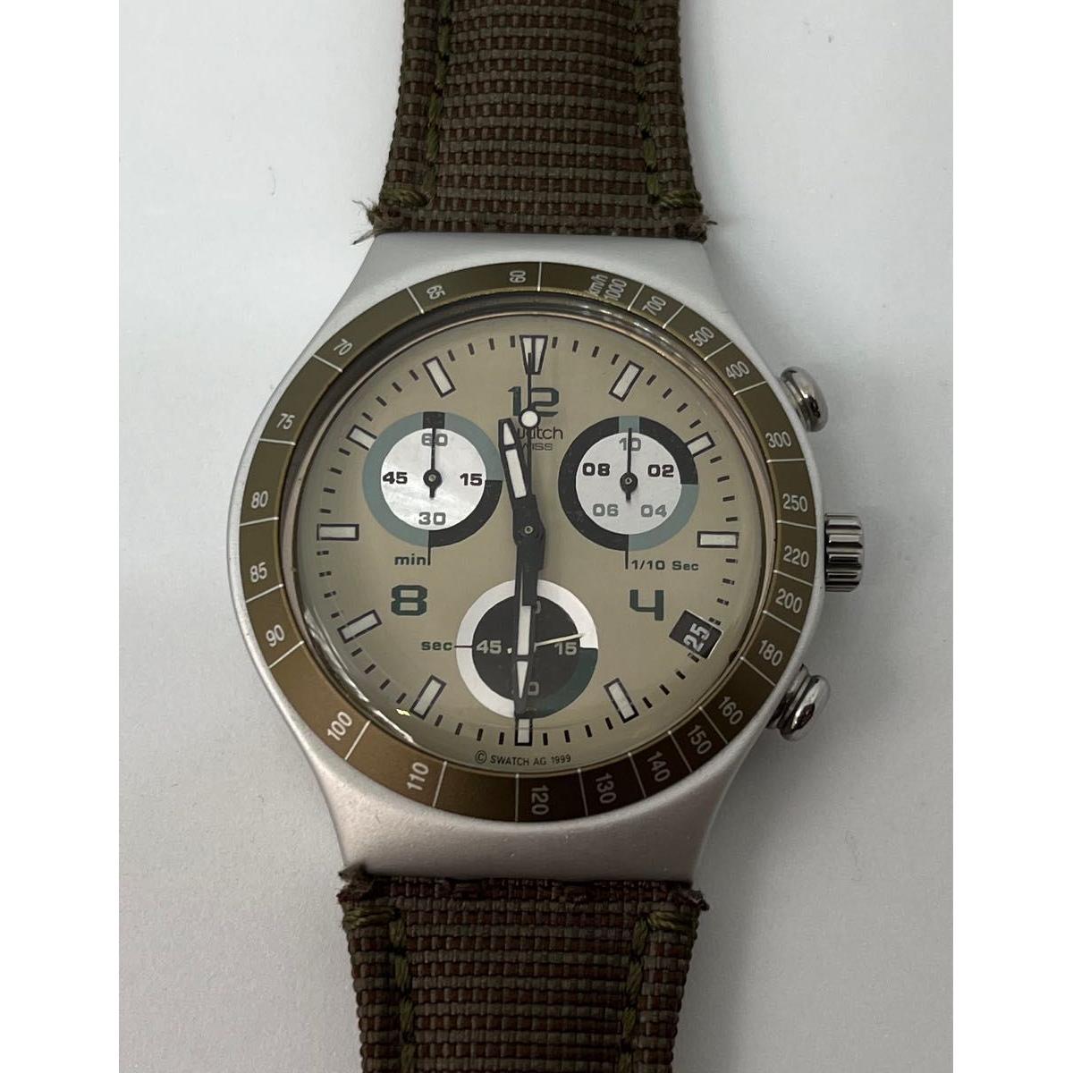 Used Swatch Irony Chronograph Battery Replaced Good Condition Quartz Watch Working Item Swatch IRONY CHRONO