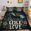 Home Bedding Set Woman 3D Unicorn Cartoon Lovely Home Bedclothes Twin Full Size Polyester Bed Set Cover