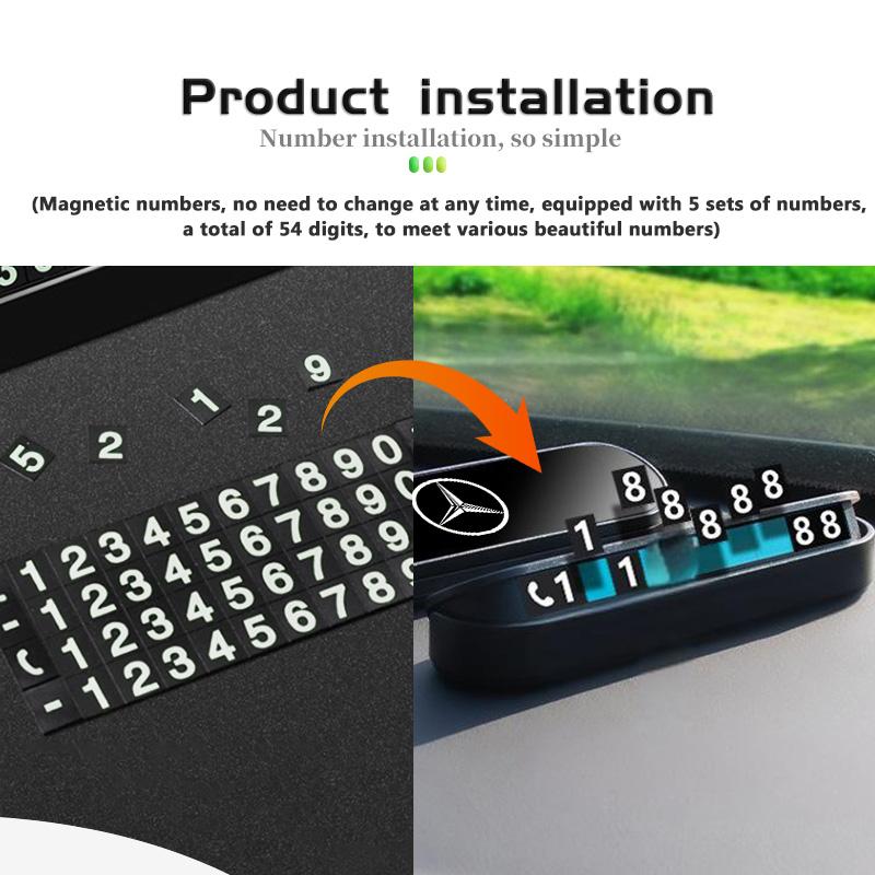 IYISR1 For Benz Car Styling Temporary Parking Card Plate Phone Number Auto Decoration Accessories CITAN VITO SPRINTER CLS SLK Sport ML