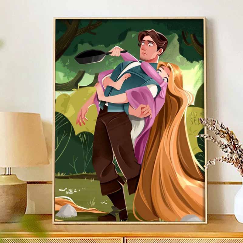 Disney Diamond Painting 5D DIY Tangled Rapunzel Flynn Rider Diamond Painting Set Suitable for Adults/Beginners Creative Gift Home Decoration