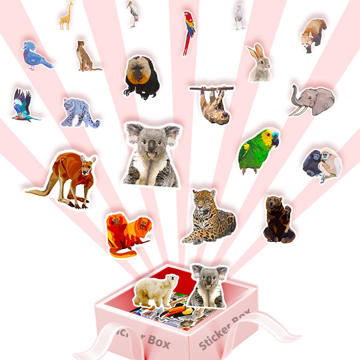 

50 Realistic Small Animals Cute Wind Stickers Pack Outdoor Waterproof Stickers Suitable for Computer Water Cup Skateboard