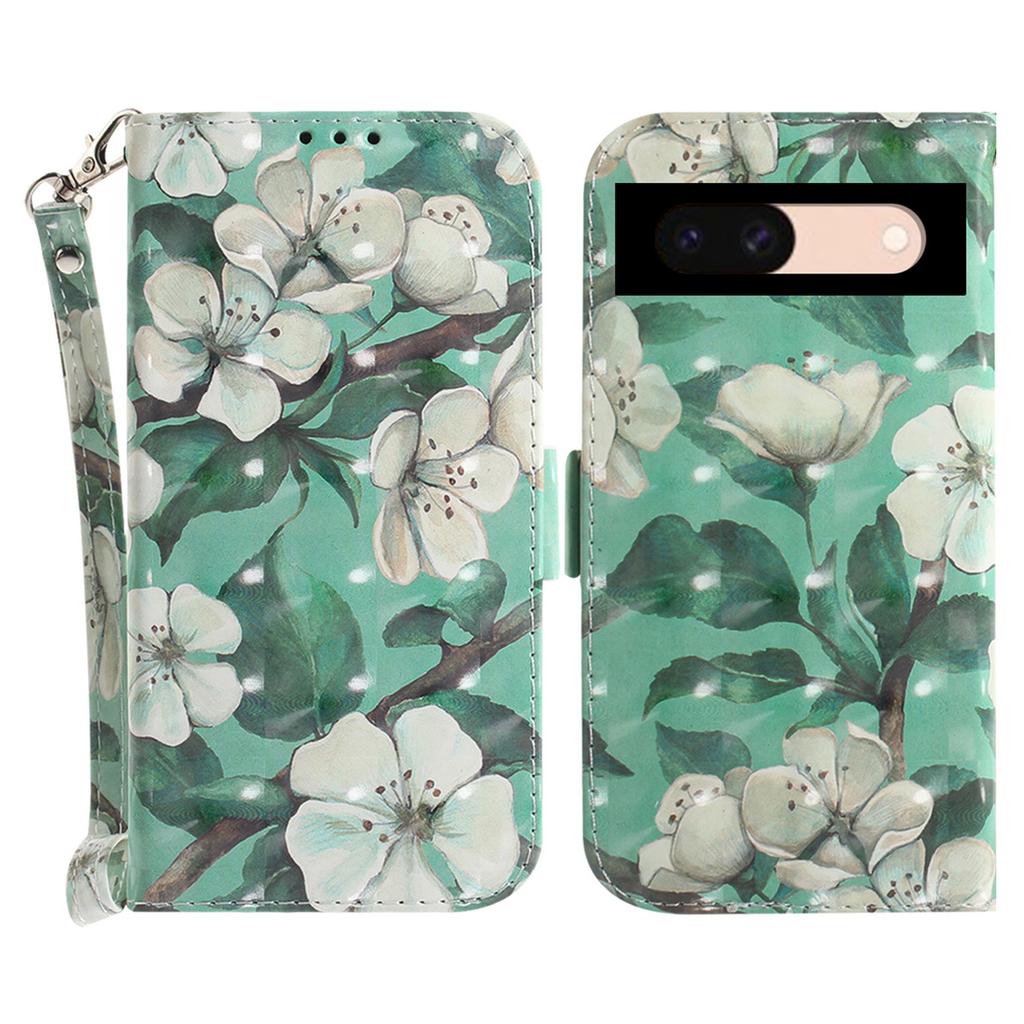 For Google Pixel 8a Wallet Case PU Leather Pattern Printing Flip Phone Cover