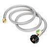 Propane Hose Adapter 6FT with Built in Gauge for Outdoor Cooking Gear including Q Grills and For Coleman Stoves