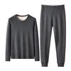 2025 Men's Extra Thick Mulberry Silk & Wool Fleece-Lined Warm Underwear Set for Autumn/Winter