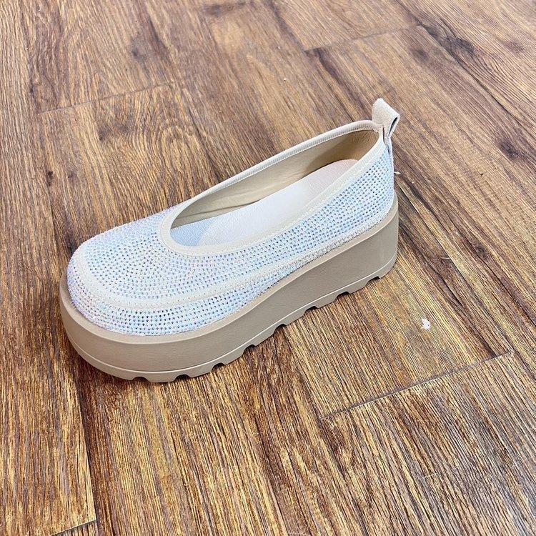 Retro Platform Loafers Women's 2025 Spring New One-pedal Lazy Outer Wear Versatile Small Height-increasing Single Shoes