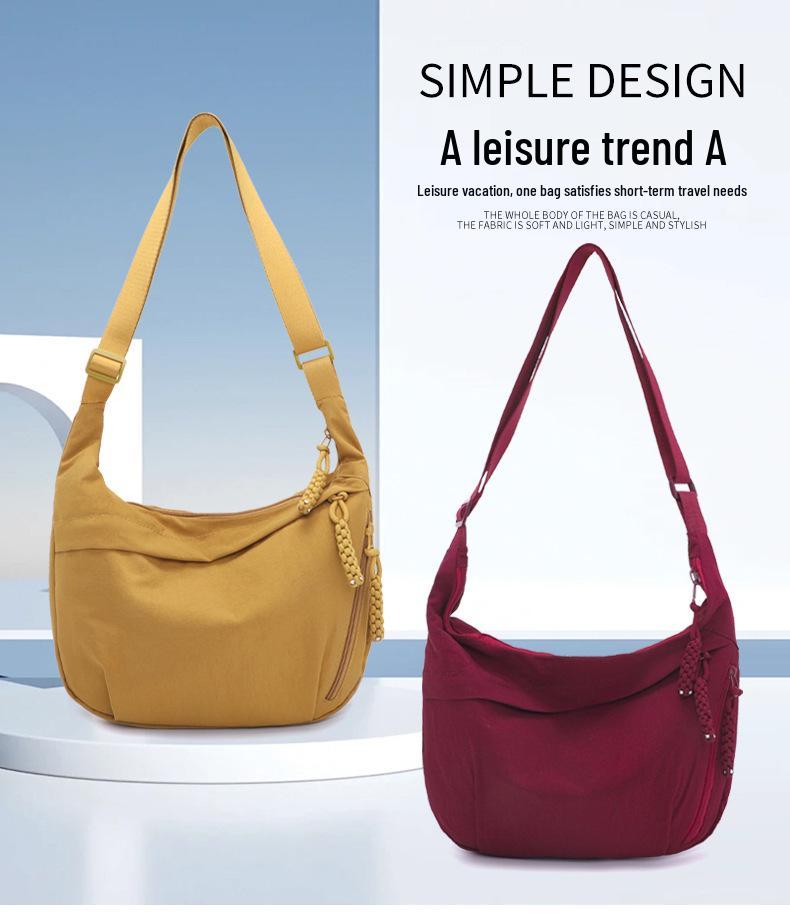 2024 Japanese Minimalist Large Capacity Crossbody Bag for Women - Versatile Student & Shoulder Canvas Dumpling Bag