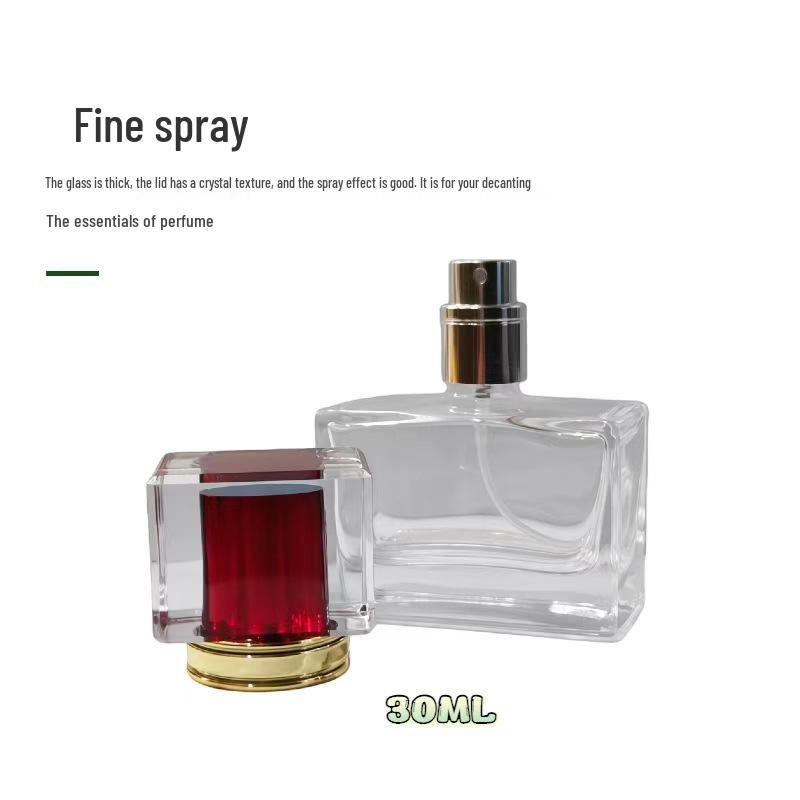 30ml Premium Refillable Glass Perfume Spray Bottle with Crystal Cap
