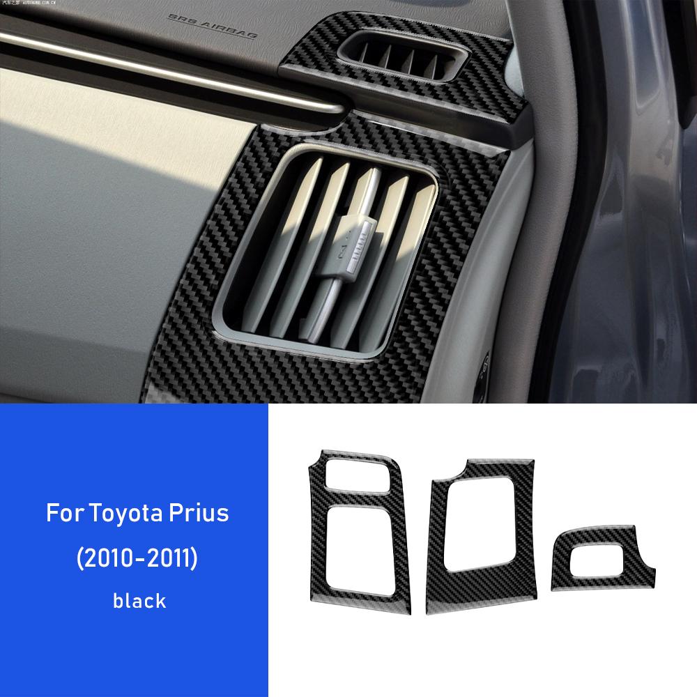 

AIRSPEED Carbon Fiber for Toyota Prius 2010 2011 Accessories Interior Trim Car Dashboard Side Air Outlet Vent Cover Sticker чорний