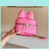 Chic Summer 2024 Butterfly Bow Women's Shoulder Bag Trendy Quilted Bucket Purse