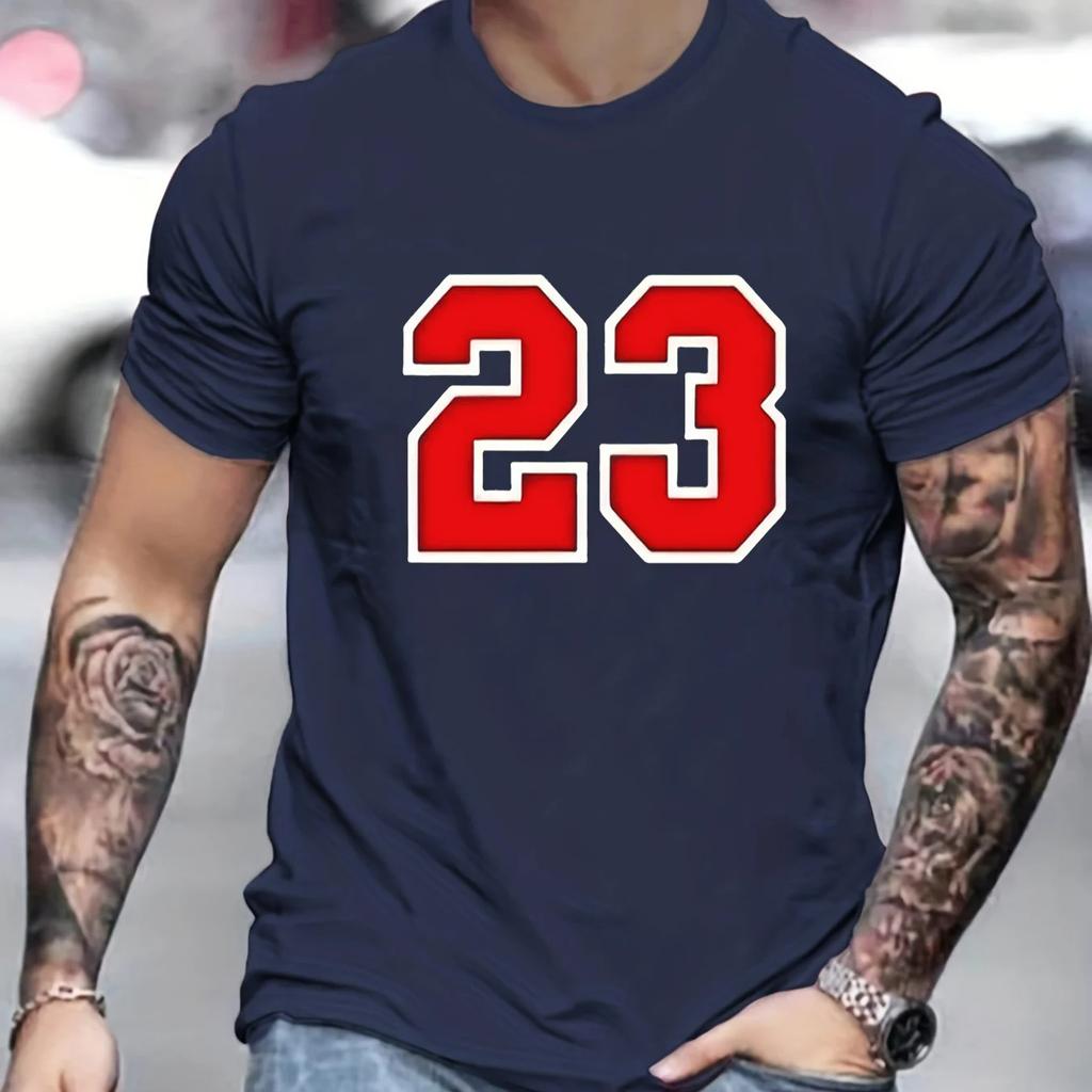 2025 New Model 2025 Mens Pure Cotton Short Sleeve TShirt 23 Printed Round Neck Short Sleeve Fashion Casual TShirt Summer New