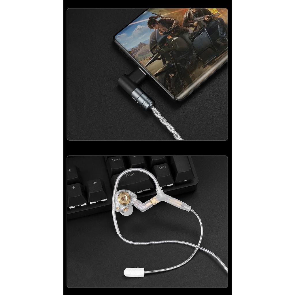 QKZ Cablu Căști Q7MAX cu Microfon HiFi Căști cu Fir de Înlocuire Cablu de Upgrade 2.5/3.5/4.4MM/TypeC/MMCX/2Pin pentru KZ EDX PRO TRN