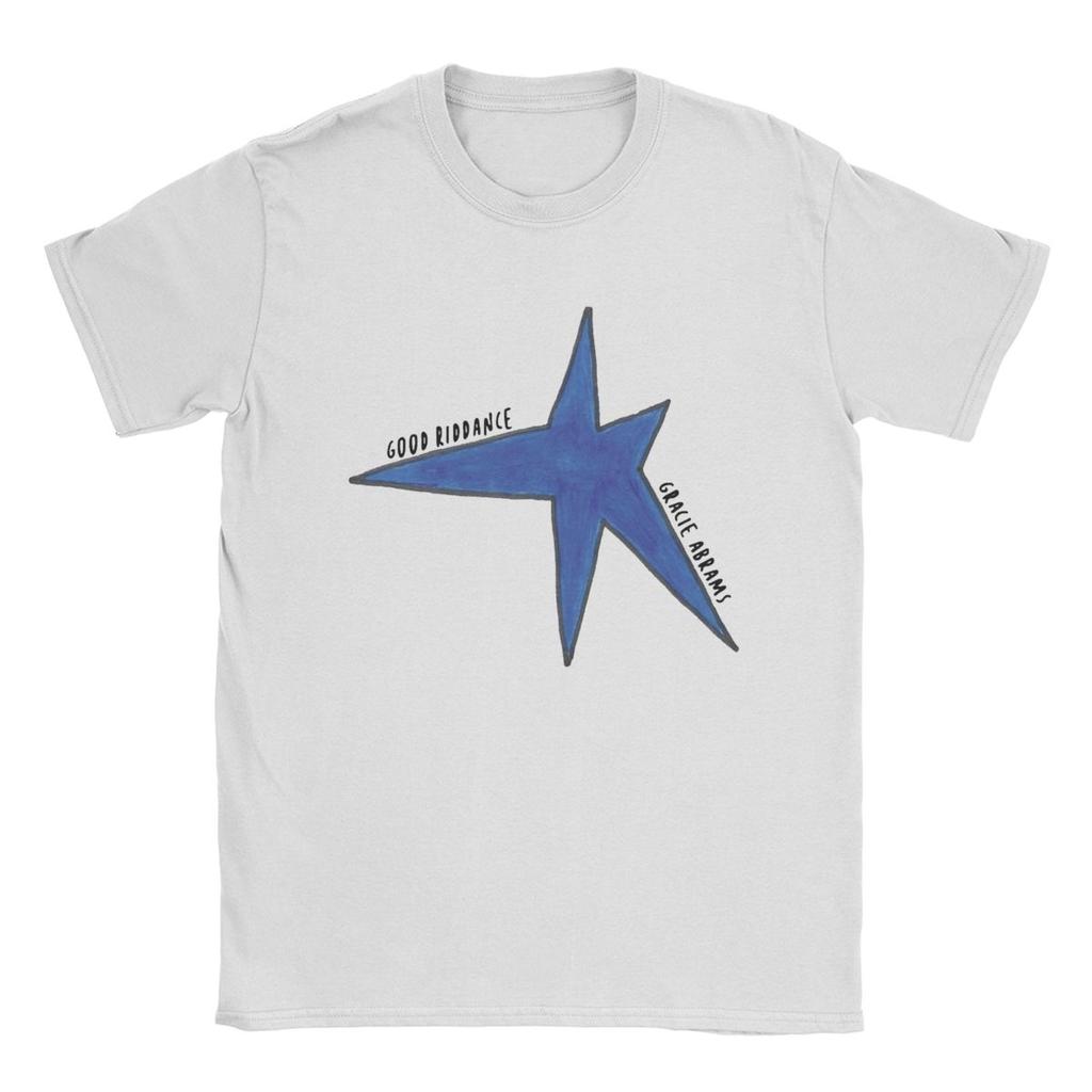 Gracie Abrams Red Star Cursive Lettering Logo T-Shirts for Men 100% Cotton Tees Short Sleeve T Shirts Gift Idea Clothing