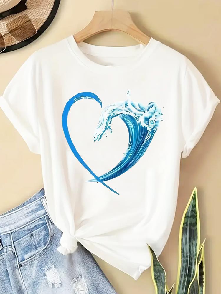 (Asian Size) leopard trend cute 90s Women Casual Short Sleeve T  Tee Top Clothing Shirt Fashion Printed Lady Female Graphic T-shirts