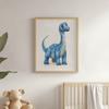Plakat Niebieski Dinozaur W Krainie Fantazji Plakat Niebieski Dinozaur W Krainie Fantazji, 30X40 Cm, Bez Ramy, Płótno Premium Na Blejtramie