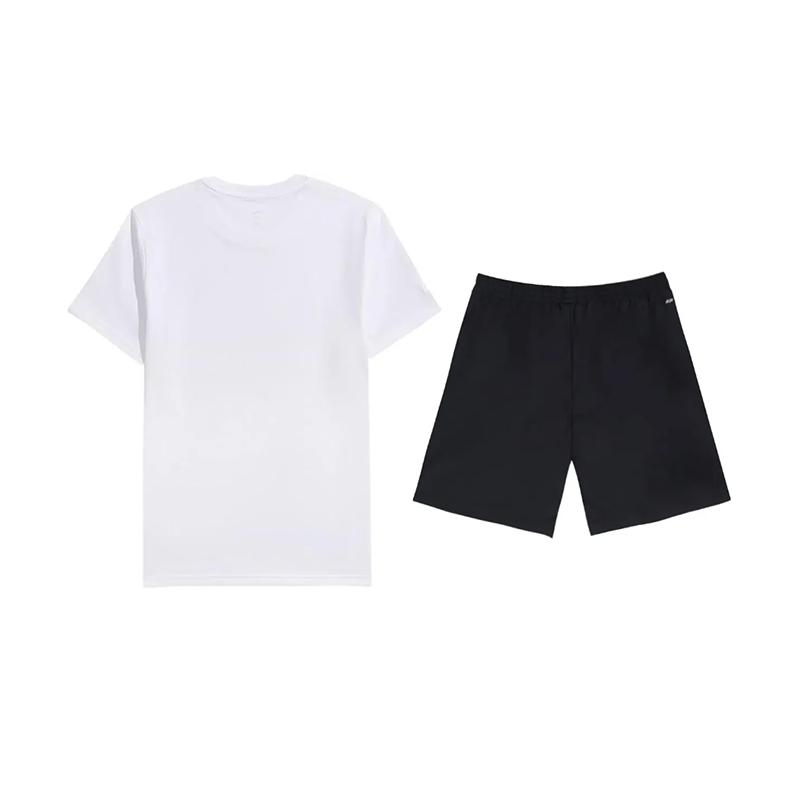 Li-Ning Plain Simple Skin-Friendly Comfortable Breathable Versatile Round Neck Pullover Short Sleeve T-Shirt Casual Sports Set AHSUA49-1+YKSV147-2
