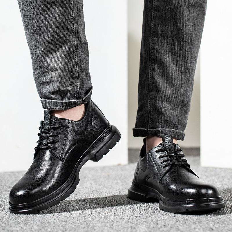 Cow Leather Male Safety Shoes Genuine Leather Work Shoes Puncture-Proof Indestructible Shoes Waterproof Protective Shoes Boots