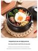 Black Stoneware Korean Drum-shaped Casserole: High-Temperature Resistant Ceramic Stew Pot for Household and Commercial Use