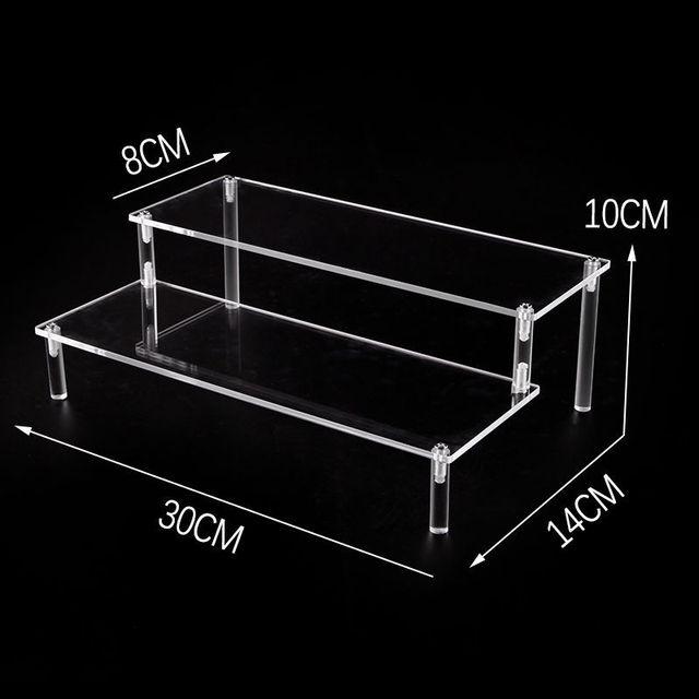 Ladder Acrylic Display Stand for Funko Figures,Cosmetics,Cupcake Perfume,Doll;Display Riser Rack Shelf for Decoration Organizer