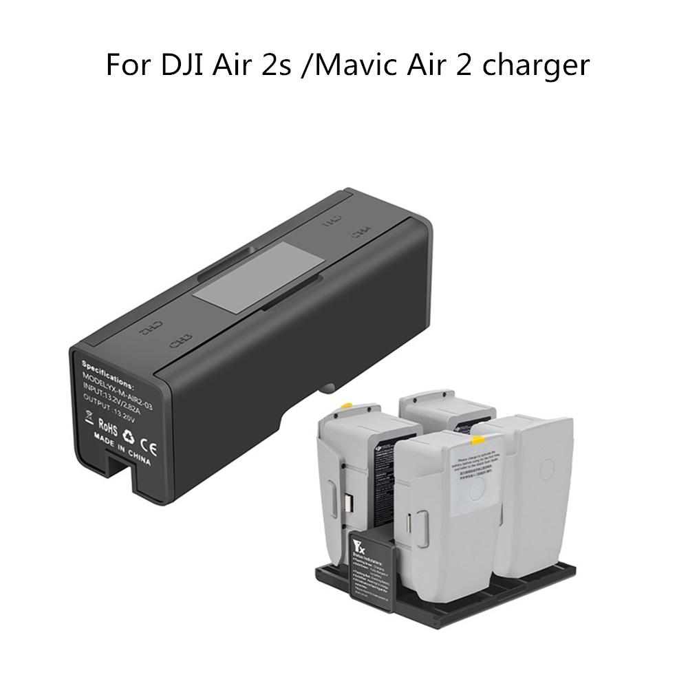 For DJI Air 2S Mavic Air 2 4 In1 Smart LED Battery Charger Digital Display Charging Hub