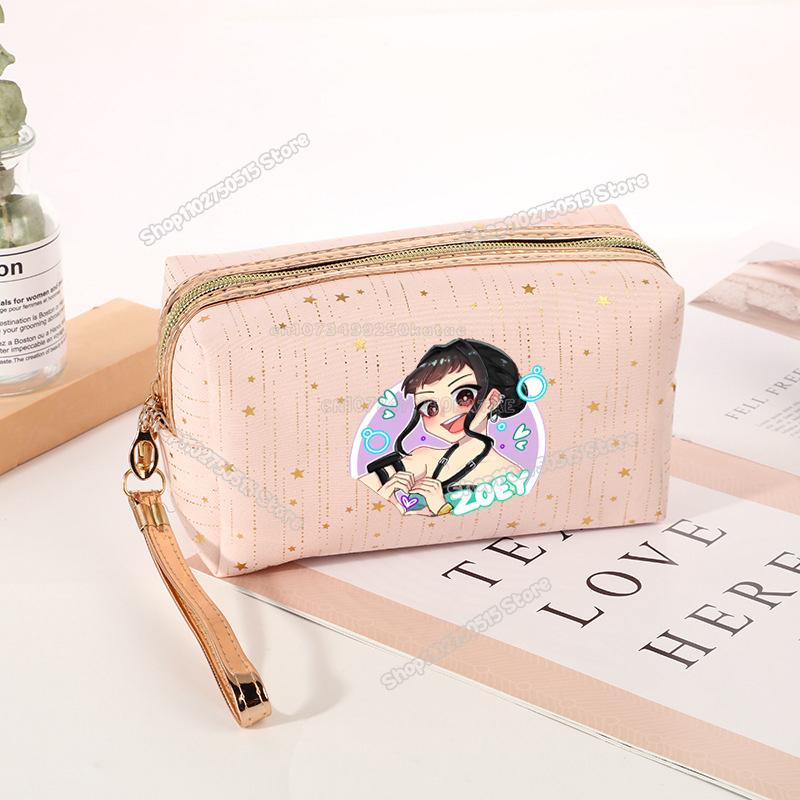 Borsa per Cosmetici Demon Hunters KPop Rumi Mira Zoey Borsa Clutch per Trucco da Ragazza Organizzatori per Pennelli da Trucco da Viaggio da Donna Necessaire