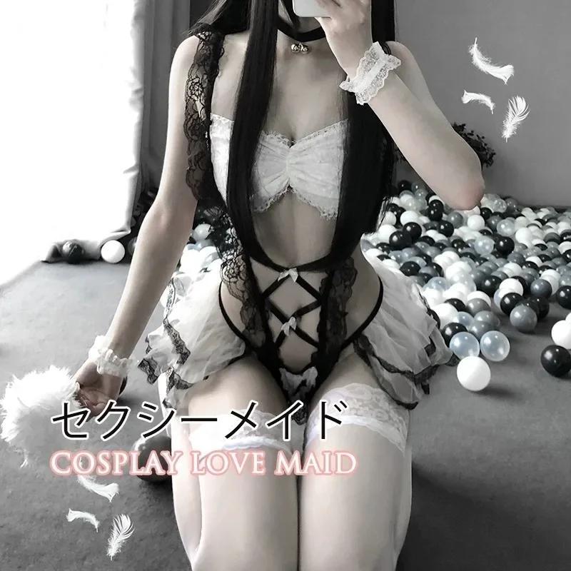 Tenues de femme de chambre japonaises pour femmes, costumes de Cosplay sexy, lingerie, sous-vêtements, sous-vêtements, servante, classique, érotique, babydoll