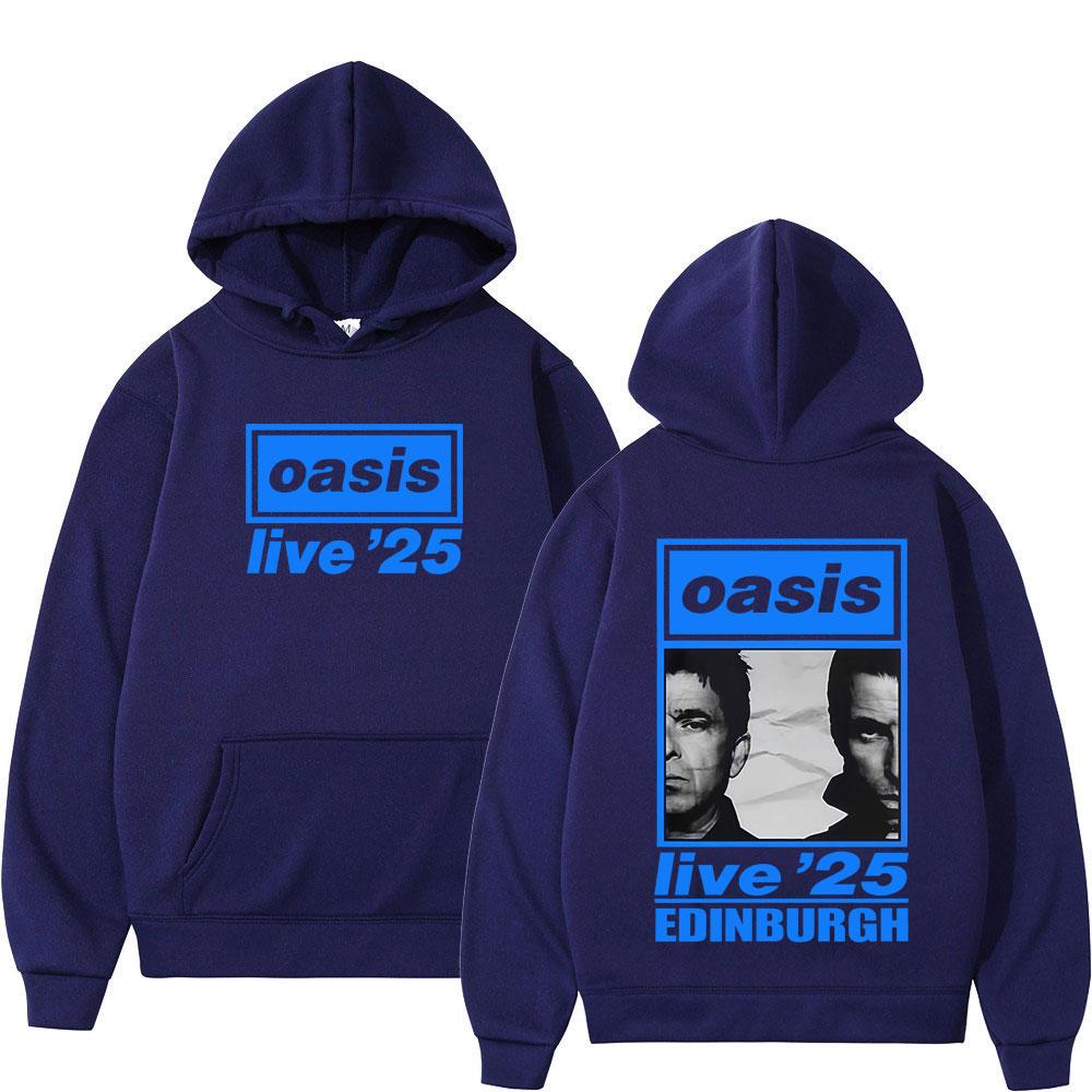 Oasis Band Logo Rock Band Vintage Print Men Women Fashion Long Sleeve Pullover Oversized Loose Hip-hop Winter Casual Sportswear