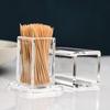 1pc Toothpick Holder Toothpick Storage Box Toothpick Box Thickened Acrylic Transparent Portable Home Storage Box YQH002