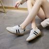 2025 new leather mesh German training shoes women's Korean version of casual sports shoes women's thick-soled inner height increase Forrest Gum