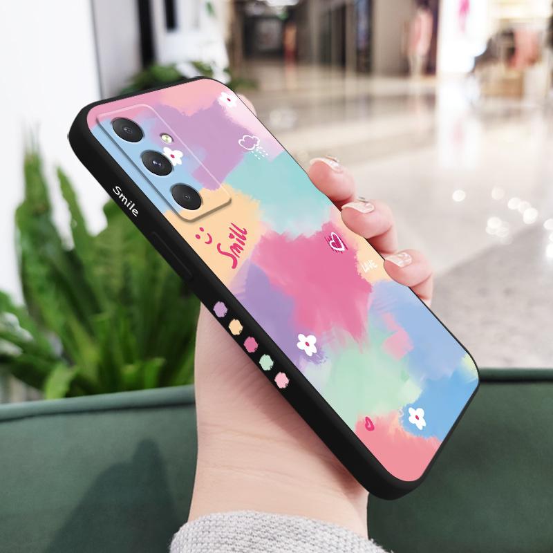 

Rainbow Flower Phone Case For Samsung Galaxy A37 A57 Liquid Silicone Cover Samsung A37