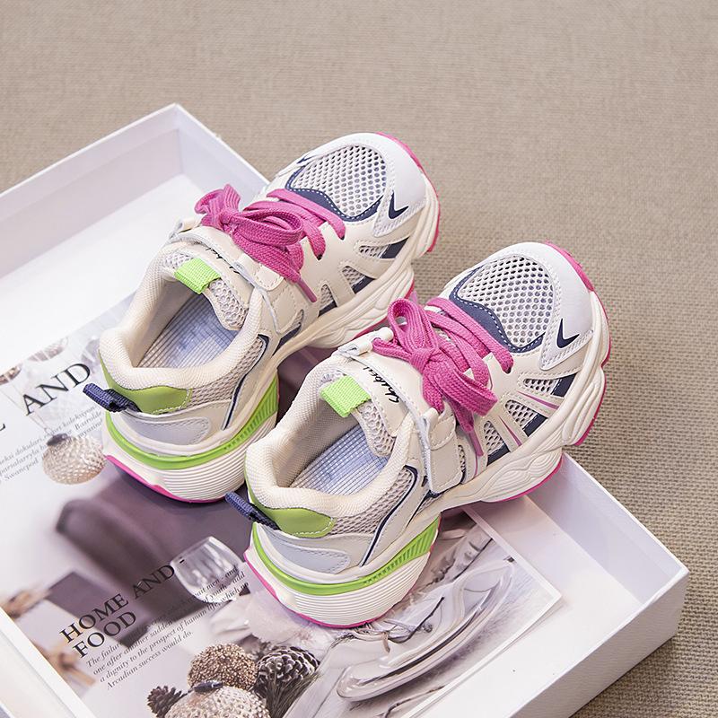 2025 Spring and Summer New Children's Dad Shoes, Light and Breathable Boys' Sports Shoes, Middle and Older Children's Fashion Running Shoes, Trendy