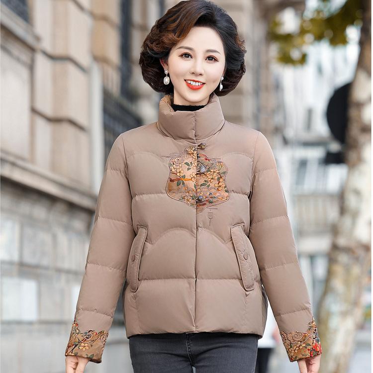 

Clothes New Chinese Down Cotton-padded Jacket New Middle-aged and Elderly Women s Winter National Wind Plus Velvet Short Cotton-padded Jacket. 4XL
