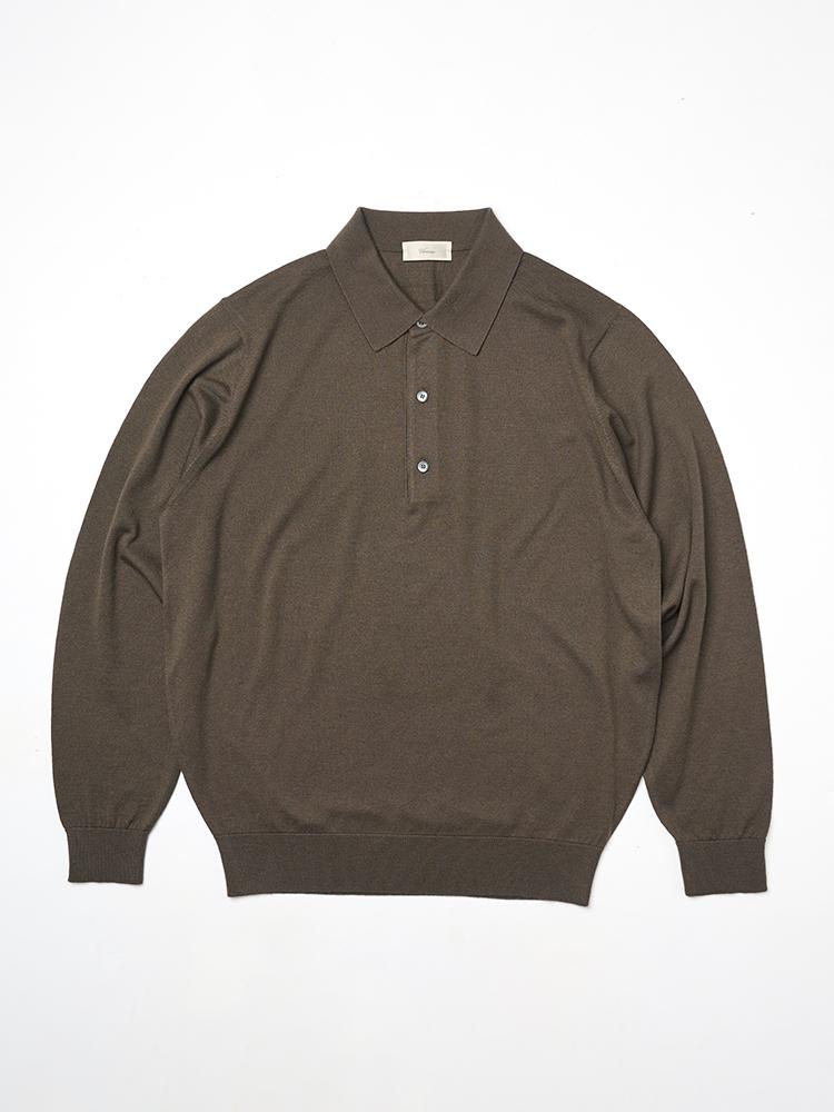 25Ss Cashtouch Long Sleeve Polo Knit Chimney M
