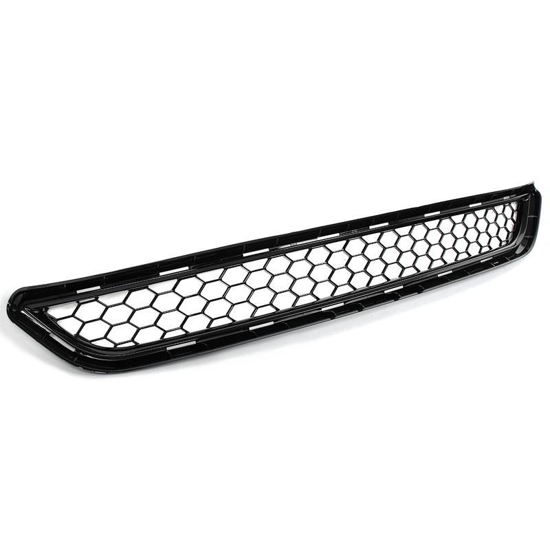 For Ford Fiesta 2013-2017 Gloss Black Honeycomb Front Bumper Lower Grille Grill
