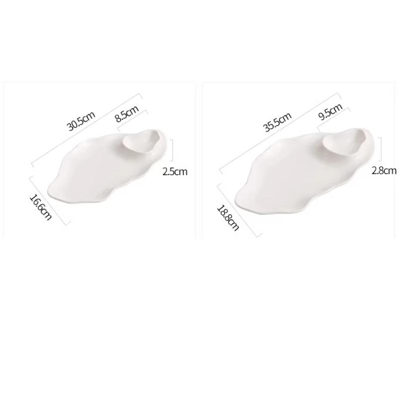 BEPAN Irregular Shape Tableware Restaurant Creative Simple Ceramic Plates Exquisite Artistic Conception Dishes Cold Dishes