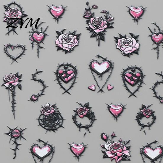 Retro Black Nail Stickers Halloween Art Stickers, 3D Embossed Skeleton Hand Pumpkin Bat Professional Salon Accessories Decals, Self-Adhesive Manicure