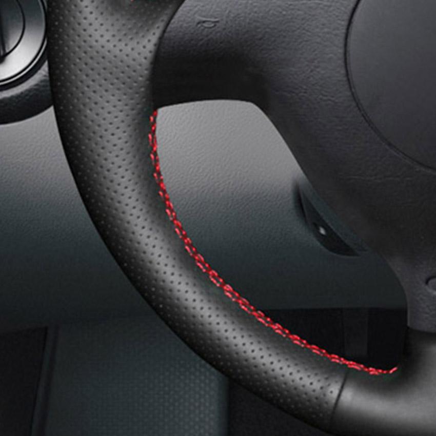 Black Faux Leather Car Steering Wheel Cover for Volkswagen VW Golf 4 (IV) Passat Polo Bora 1997-2005 Seat Leon MK1 Toledo 1998-2005