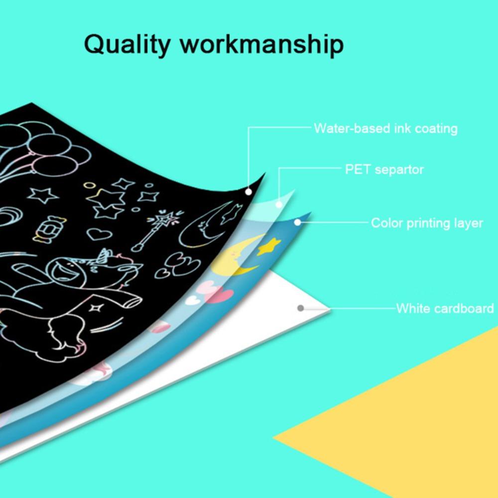 Art Painting Paper Scratch Art Painting Paper Card Kit Scratching Card Paper Dinosaur Drawing Board